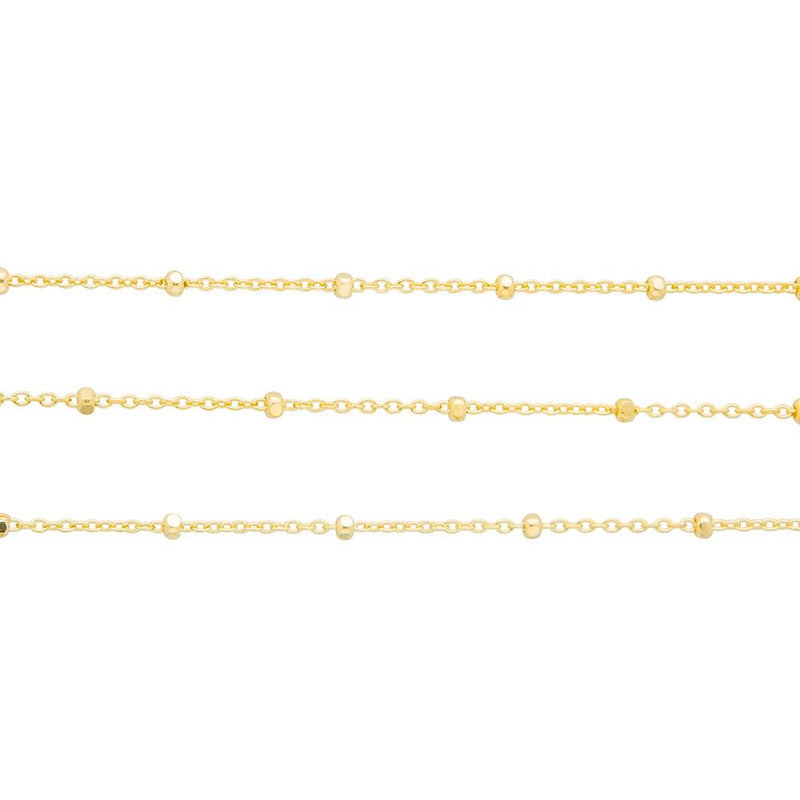 Fancy Square Ball Link Chain in 9ct Gold