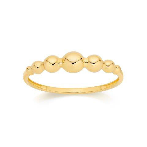 9ct Yellow Gold Polished Bubble Ring