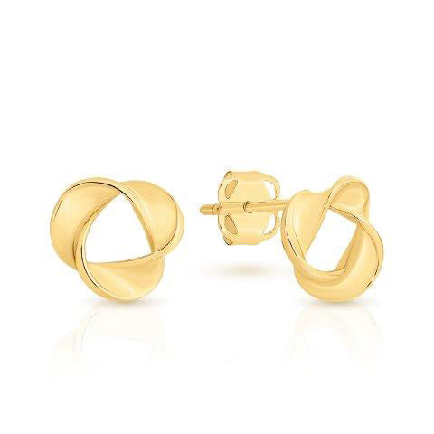 9ct Yellow Gold Twist Circle Stud Earrings