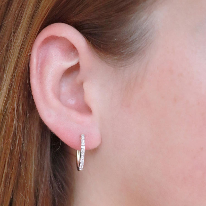 Huggie Earrings with 0.33ct Diamonds in 9K Yellow Gold